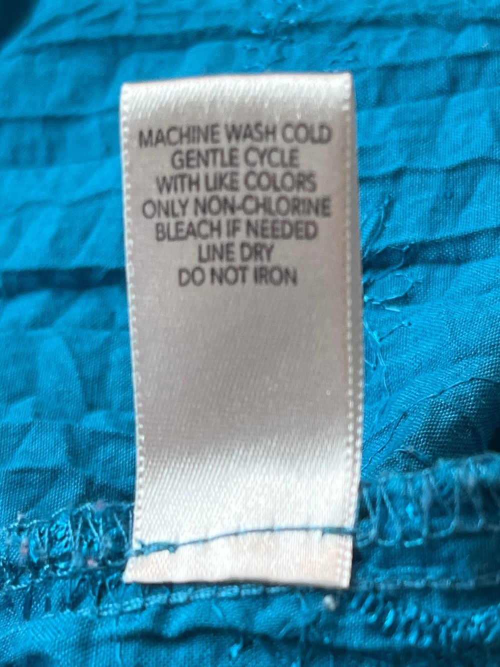 CJ Banks Bright Teal 3/4 Sleeve Shimmer Button Front Blouse 1X - Picture 11 of 11
